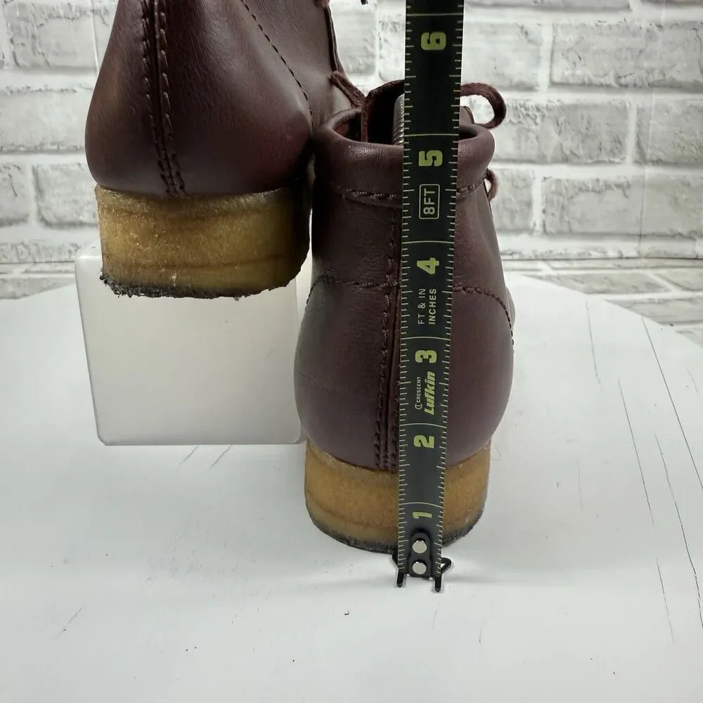 Clarks Original Men's Size 8 Burgundy Leather Lace Up Wallabee Boots